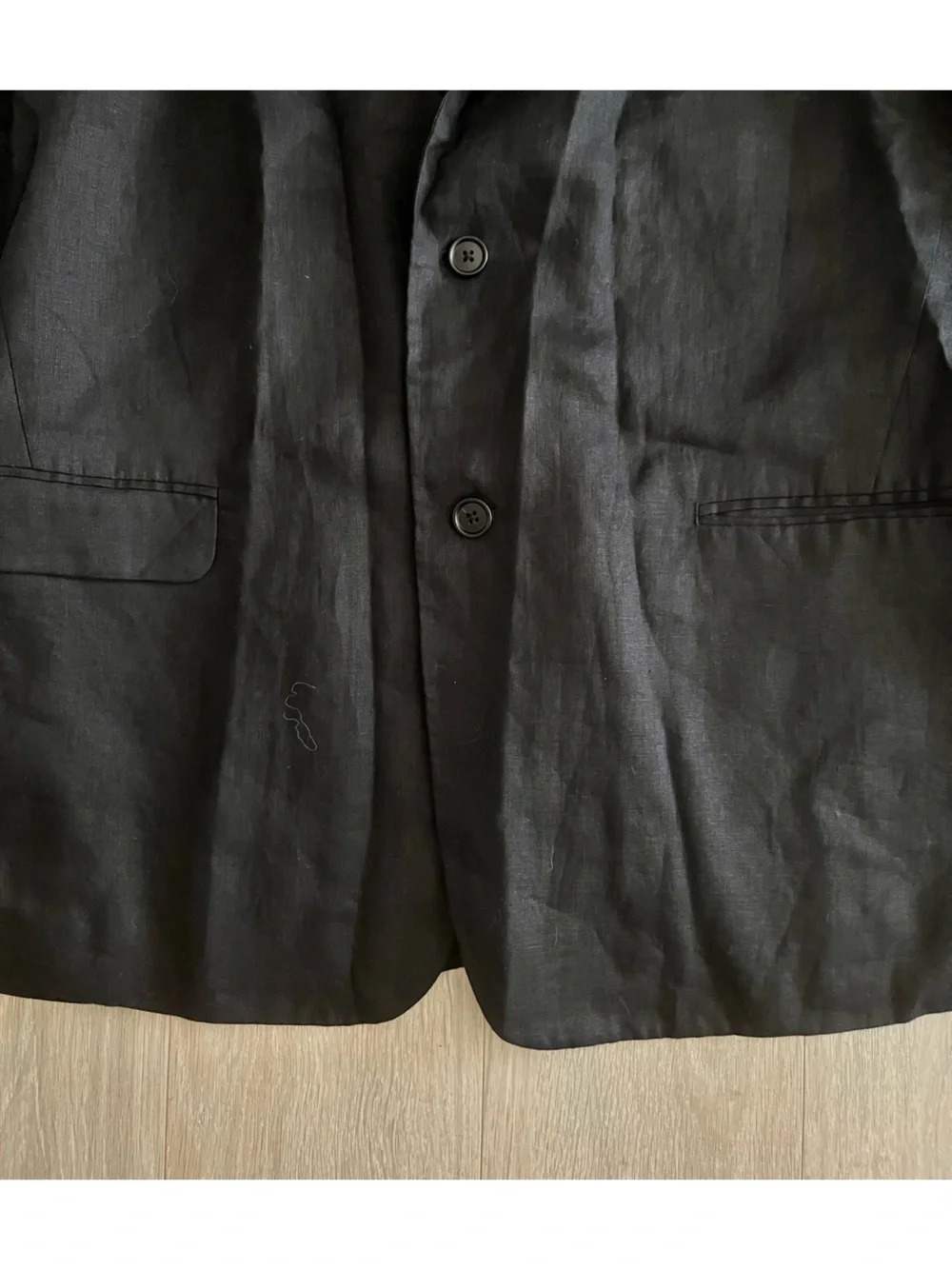 Quince Men’s 100% European Linen Blazer Black - Size XXL